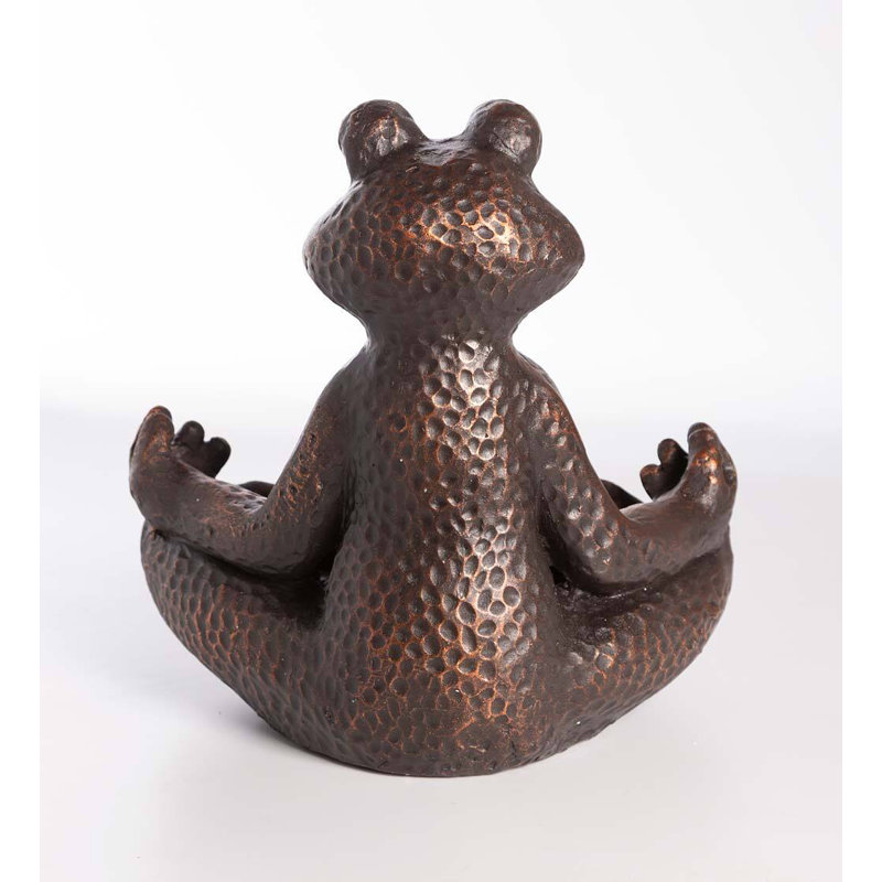 Wind & Weather Bronzed Zen Yoga Frog Birdbath/Bird Feeder Wayfair